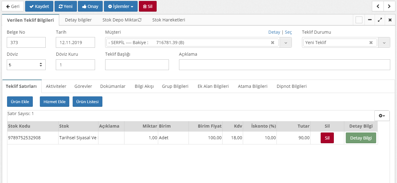 Detay Bilgi Özelliği Nasıl Kullanılır?